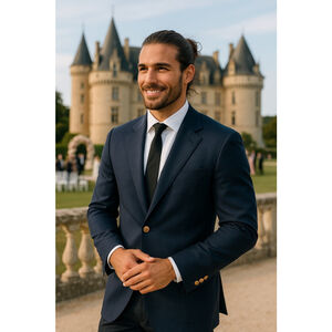 Vintage Van Julian for Loveman’s Inc. Navy Wool Blazer Gold Crest Buttons USA